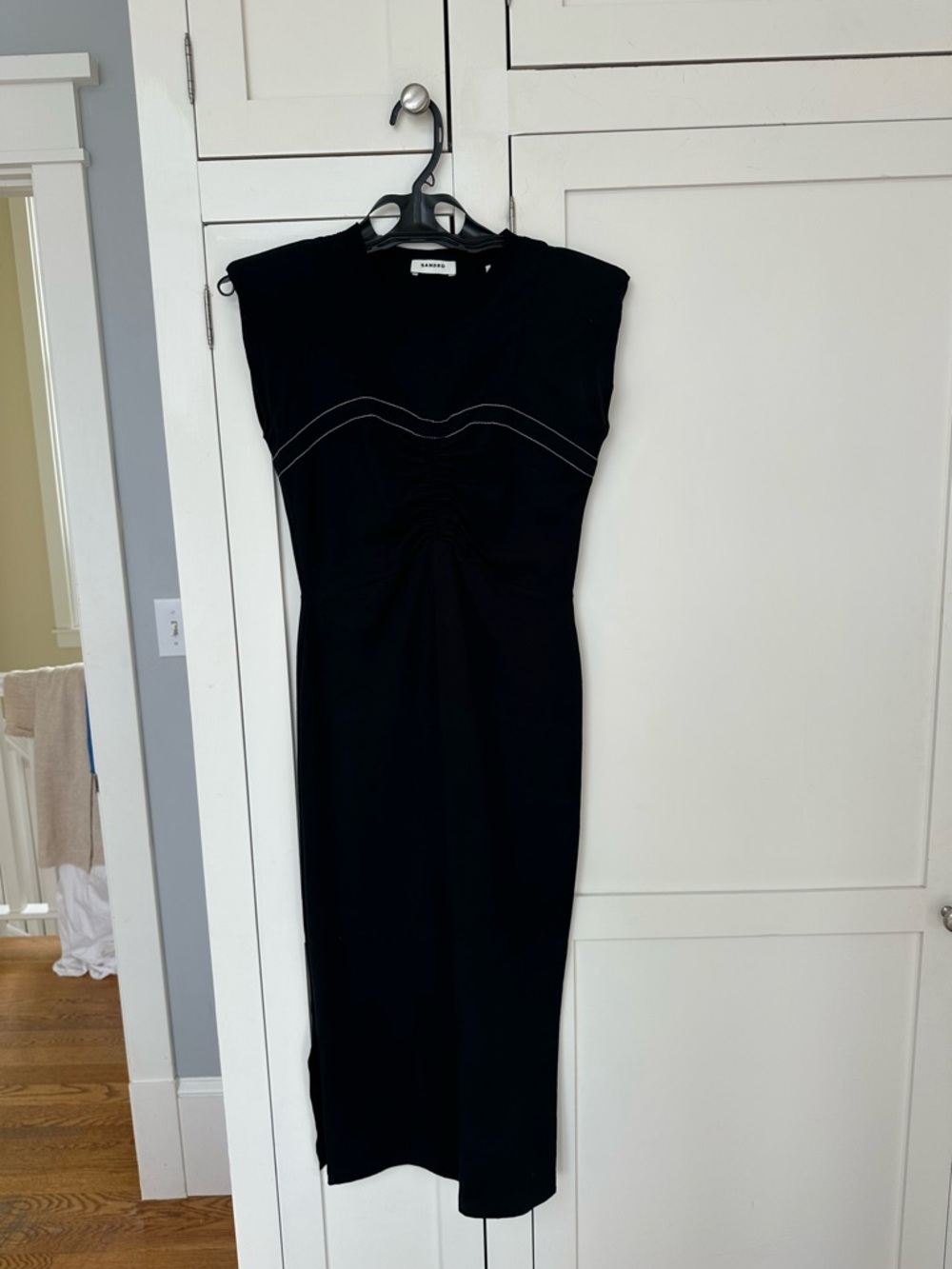Sandro Kiera Sleeveless Gathered Knit Dress
